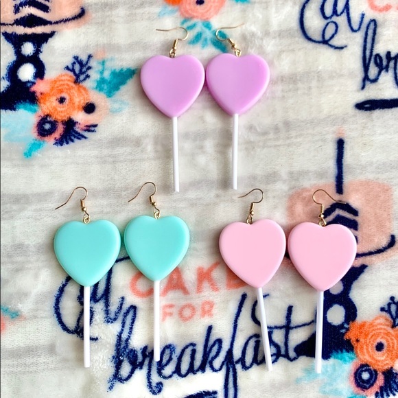 Jewelry - 💜 Heart Shaped Lollipop Earrings 💜
